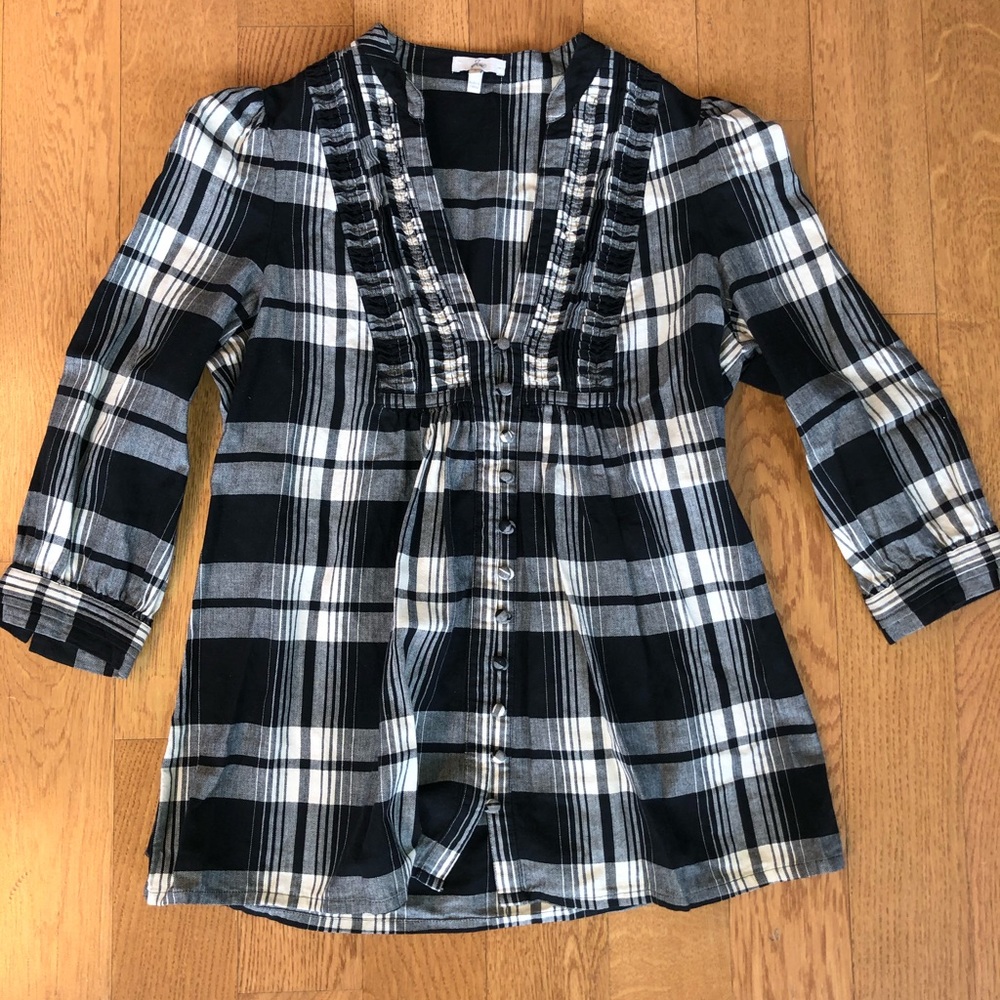 Joie plaid structured blouse